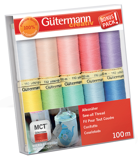 Gütermann Nähfaden-Set 'Pastellfarben', 10 Spulen