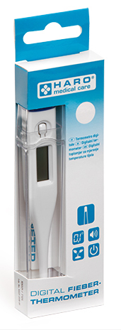 HARO Fieberthermometer, feste Spitze, weiß/blau