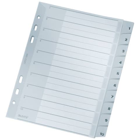 Leitz-1285 Zahlenregister - 1-10, PP, A5, PP, 10 Blatt, grau Leitz-1285 Zahlenregister - 1-10, PP, A5, PP, 10 Blatt, grau