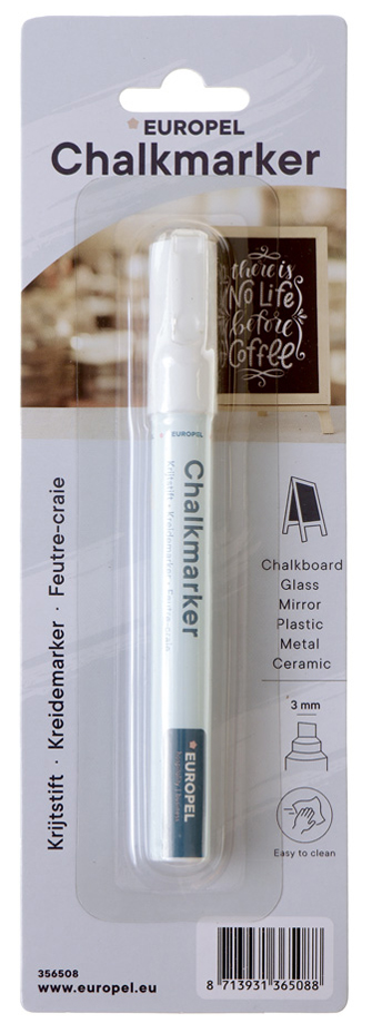 EUROPEL Kreidemarker 6 mm, 1er Blister, weiß EUROPEL Kreidemarker 6 mm, 1er Blister, weiß