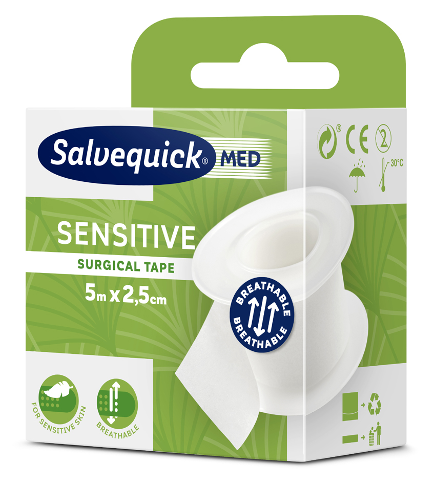 CEDERROTH Salvequick MED Fixierpflaster sensitiv, 25mm x 5m