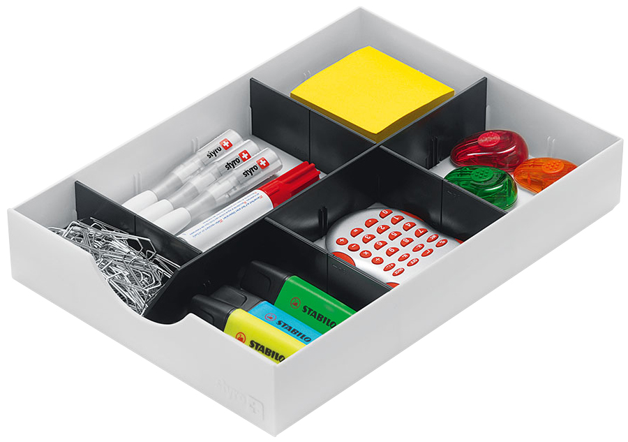 styro Unterteilungs-Set styrodoc, 2 Längsstege, schwarz