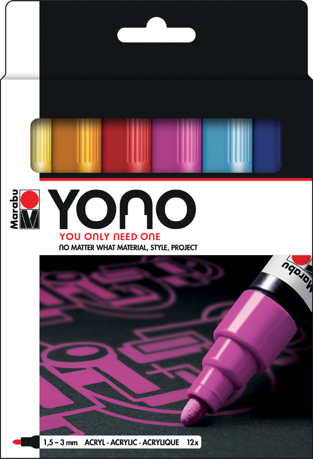 Marabu Acrylmarker 'YONO', 1,5 - 3,0 mm, 12er Set