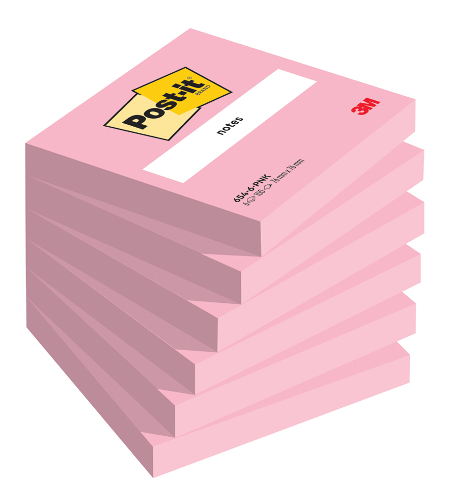 Post-it Haftnotizen Notes, 127 x 76mm, flamingopink