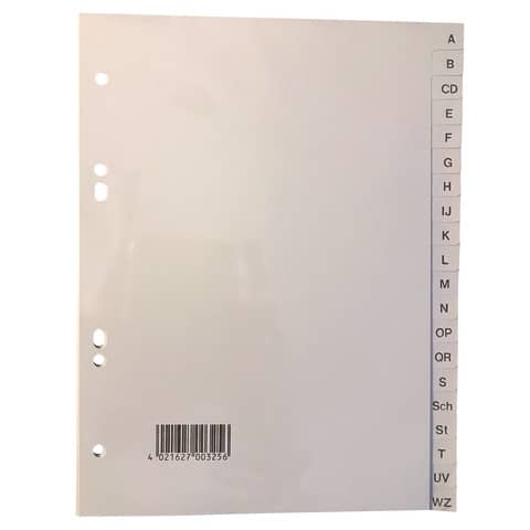 Neutral-Register - A-Z, A5 hoch, PP, grau Neutral-Register - A-Z, A5 hoch, PP, grau