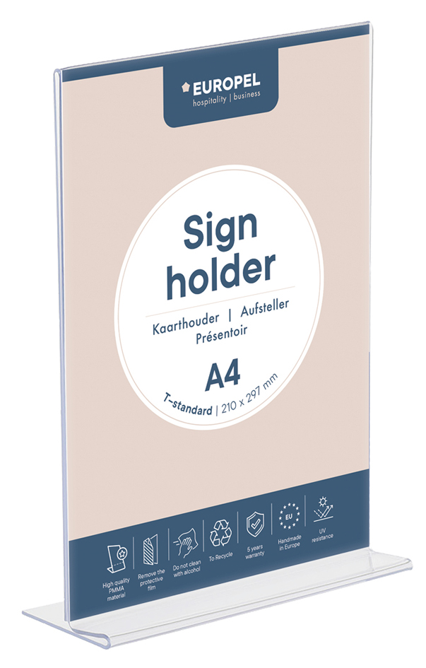 EUROPEL Tischaufsteller Acrylic, DIN A6 hoch, gerade EUROPEL Tischaufsteller Acrylic, DIN A6 hoch, gerade