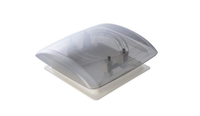 Dachhaube MPK VisionVent S pro 27 P Ausschnitt 28  x 28 cm Farbe cremeweiß Haube rauchglas