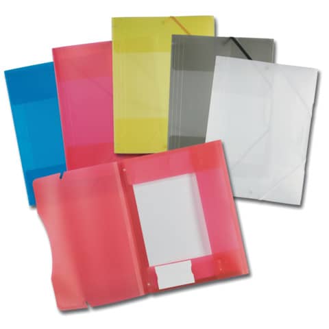 Folia-Sammelmappe mit Gummiband, DIN A4,transparent, 5 Farben