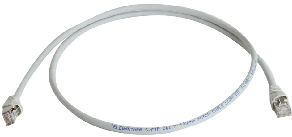 Telegärtner Patchkabel, Kat.6A (tief), S/FTP, 7,5 m, schwarz