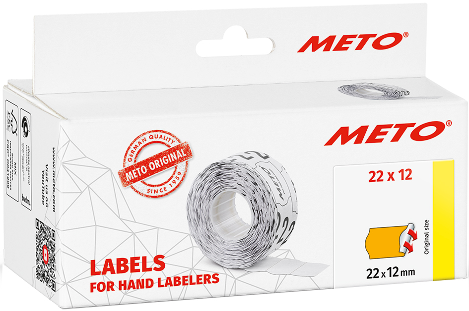 METO Etiketten für Preisauszeichner, 22 x 16 mm, orange