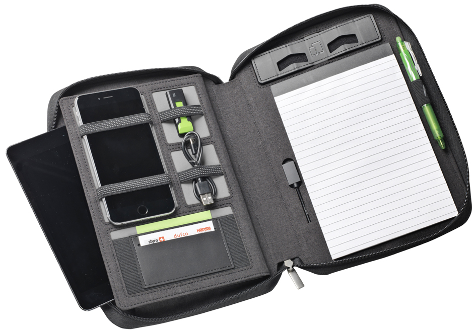 dufco Konferenzmappe mit Powerbank, DIN A5, grau dufco Konferenzmappe mit Powerbank, DIN A5, grau