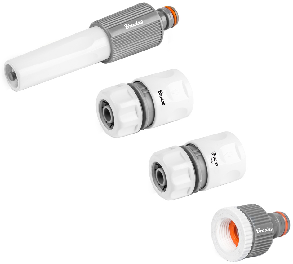 Bradas Spritzdüse-Set WHITE LINE, 1/2', PVC, 4-teilig