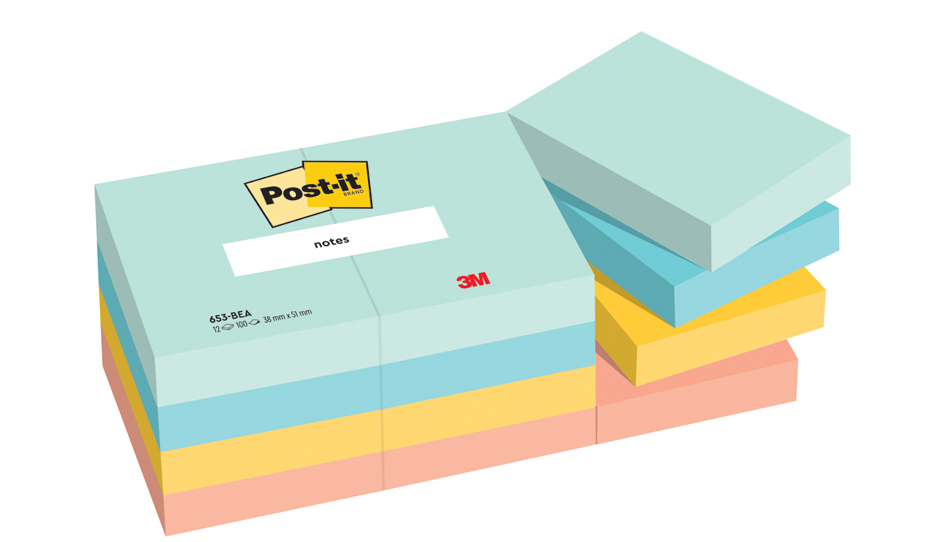 Post-it Haftnotizen Notes, 76 x 76 mm, Beachside Collection